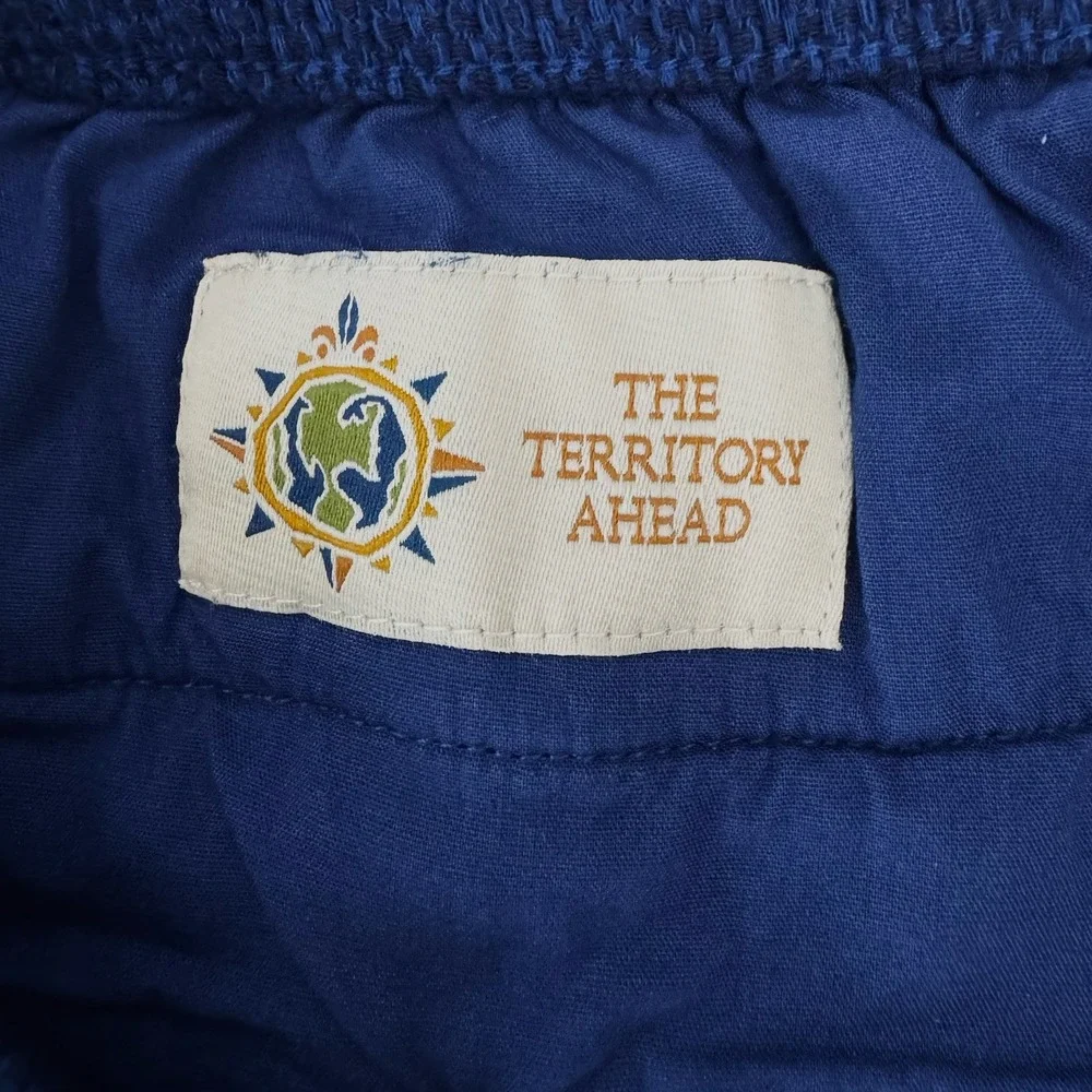 Territory Ahead Pants XL Navy Blue Black Waffle Cotton Elastic Waist Zip Pockets